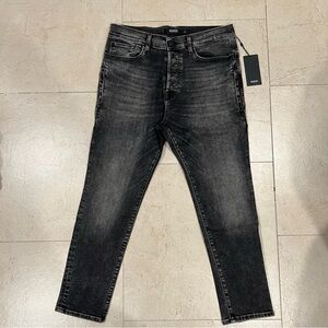 Hudson / Black Washed Denim Coen Slim Stretchy Jeans Size 32 MSRP $235